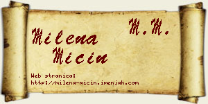 Milena Mićin vizit kartica